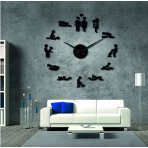 Nástěnné hodiny kamasutra zrcadlové DIY 3D HROBESO 2