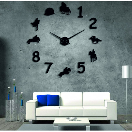 Nástenné hodiny Rodeo Kone jazdec 3D DIY HOME