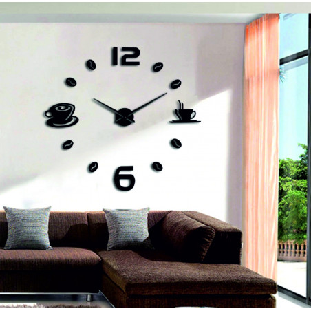 Nástěnné hodiny samolepicí kávové DIY RUBINA Nástěnné hodiny samolepicí kávové DIY RUBINA