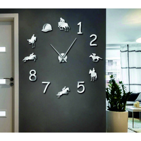 Velké nástěnné hodiny rodeo koně jezdec na koni hodiny 3D DIY Cowboys Velké nástěnné hodiny rodeo koně jezdec na koni hodiny 3D DIY Cowboys