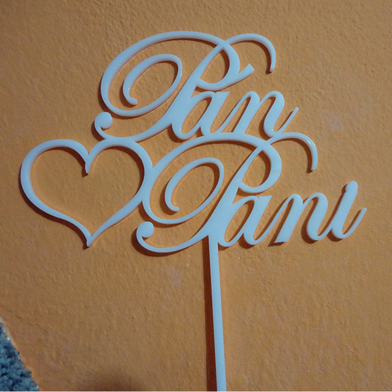 Plastový zápich ozdoba na dort pan a paní. Rozměr 150 x 222 mm