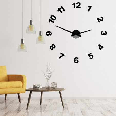 Designové nástěnné hodiny samolepicí PLEXI čísla OPTIC