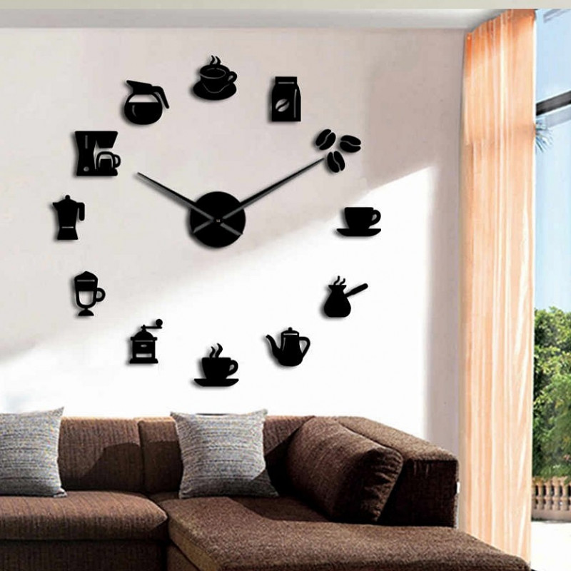 Nástěnné hodiny zrcadlo HOPARTI 3D DIY hodiny jako obraz.