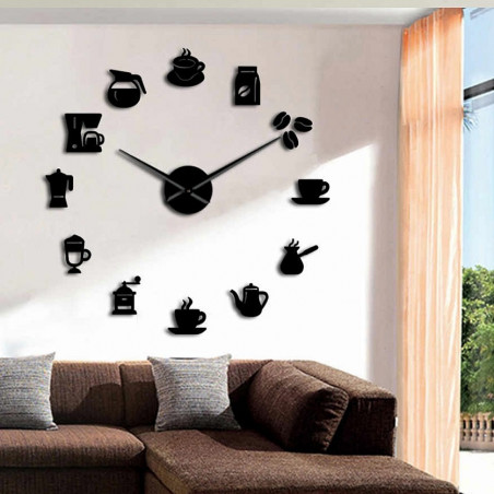 Nástěnné hodiny zrcadlo HOPARTI 3D DIY hodiny jako obraz.