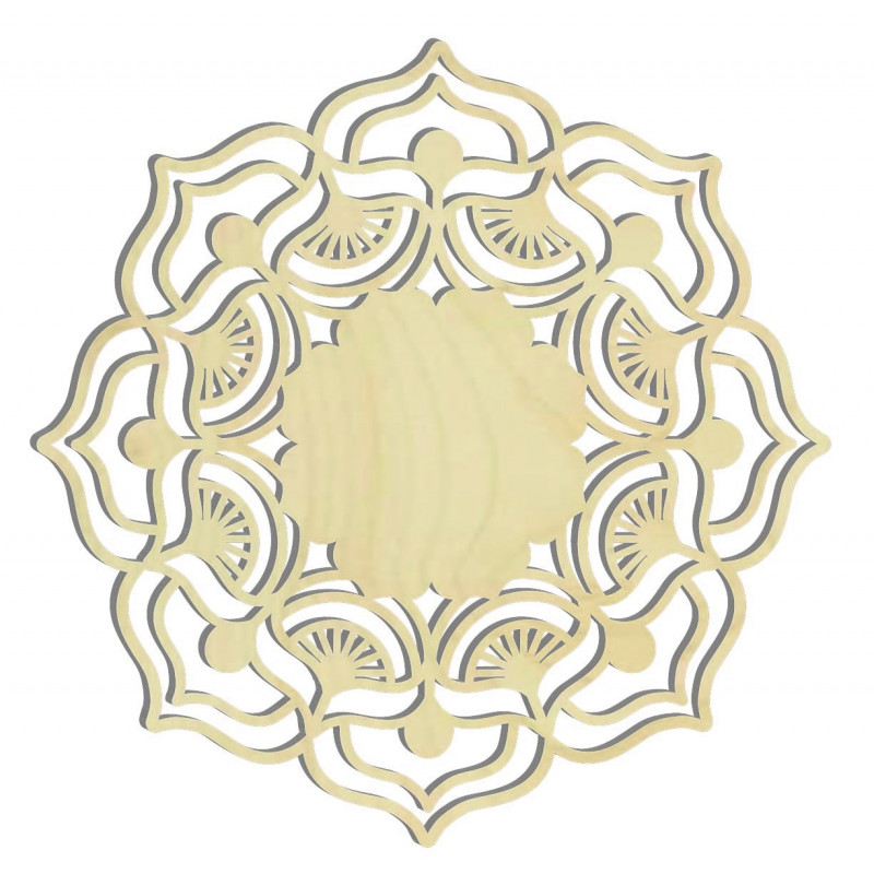 Mandala růže života kulatá dřevěný obraz na stěnu z překližky MIREK