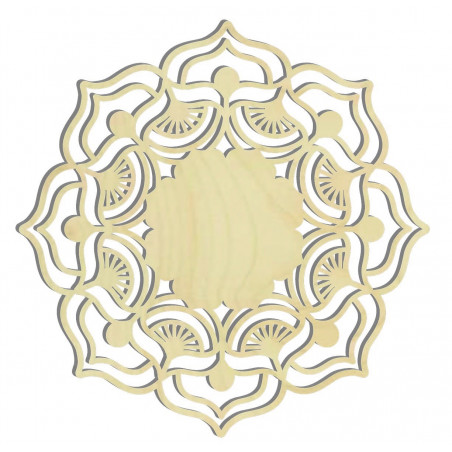 Mandala růže života kulatá dřevěný obraz na stěnu z překližky MIREK Mandala růže života kulatá dřevěný obraz na stěnu z překližky MIREK