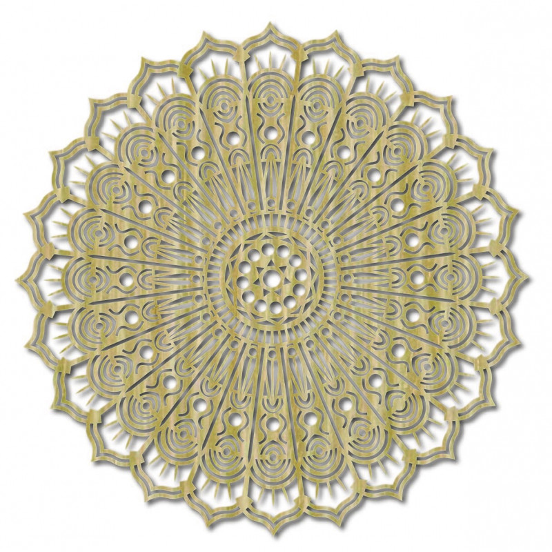 Dřevěný nástěnný obraz Mandala květina míru z překližky SILVIA