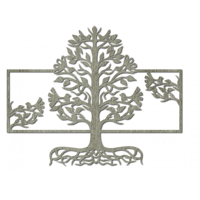 Dřevěný nástěnný obraz kořeny stromu z překližky topol MALFEL