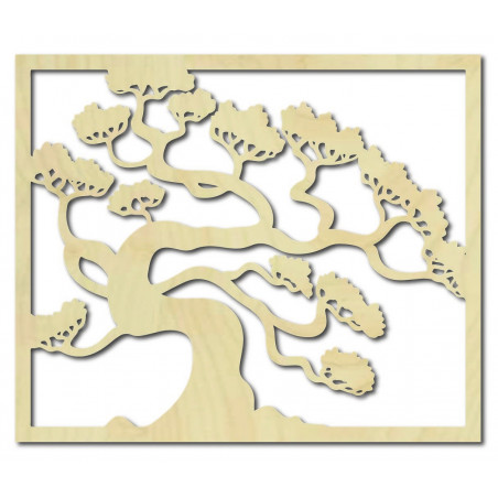 Dřevěný obraz na stěnu strom bonsai dřevěné překližky topol   Drázský