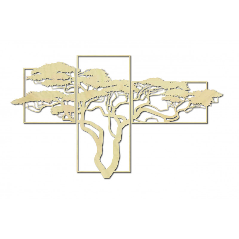 Dřevěný obraz na zeď BONSAJ Obraz se skládá ze tří částí SKALICA