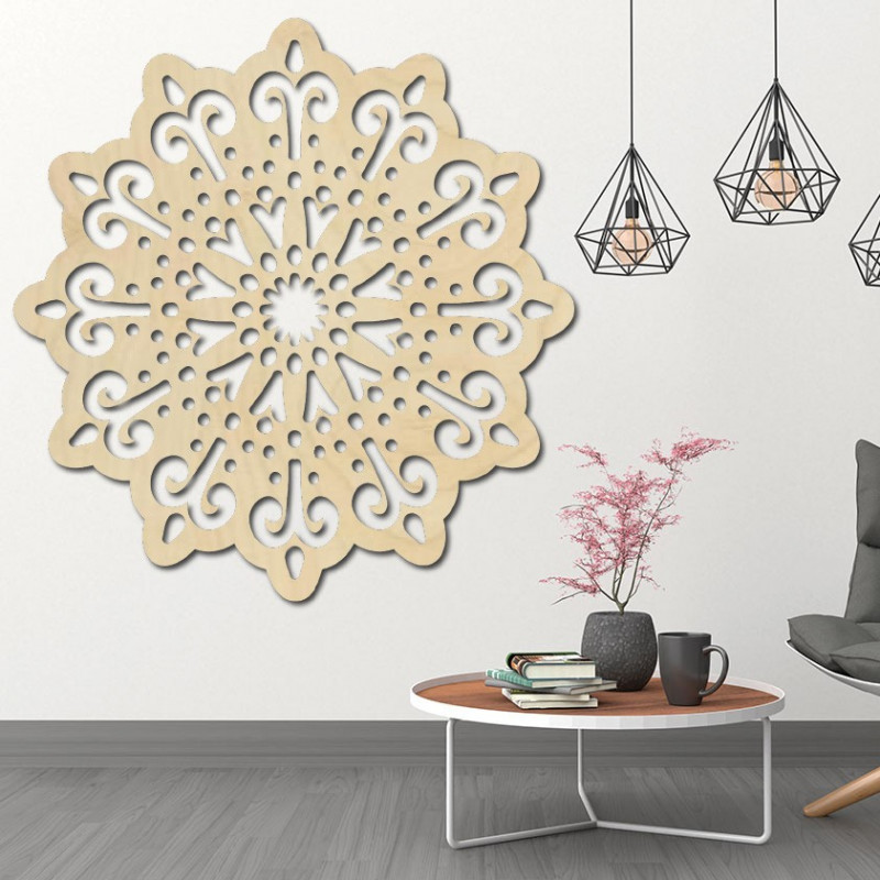 obraz na zeď květ ze dřeva překližky