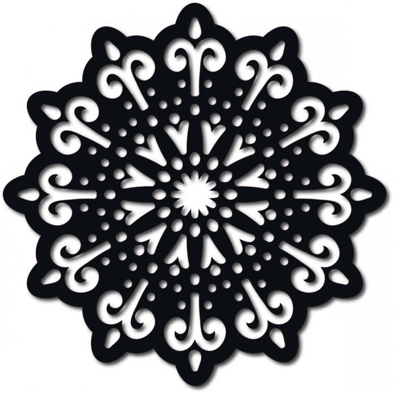 STYLESA moderní obraz na zeď květ ze dřeva překližky BELFON černý