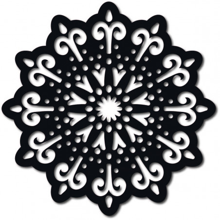 STYLESA moderní obraz na zeď květ ze dřeva překližky BELFON černý STYLESA moderní obraz na zeď květ ze dřeva překližky BELFON černý