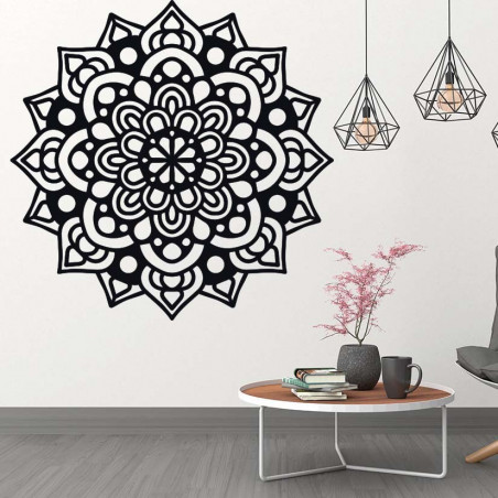 STYLESA moderní obraz na zeď mandala ze dřeva překližky PR0224 OFRODIL černý