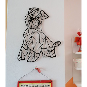 Styles Dřevěný obraz na stěnu pes Hafinka PR0228 černá 2