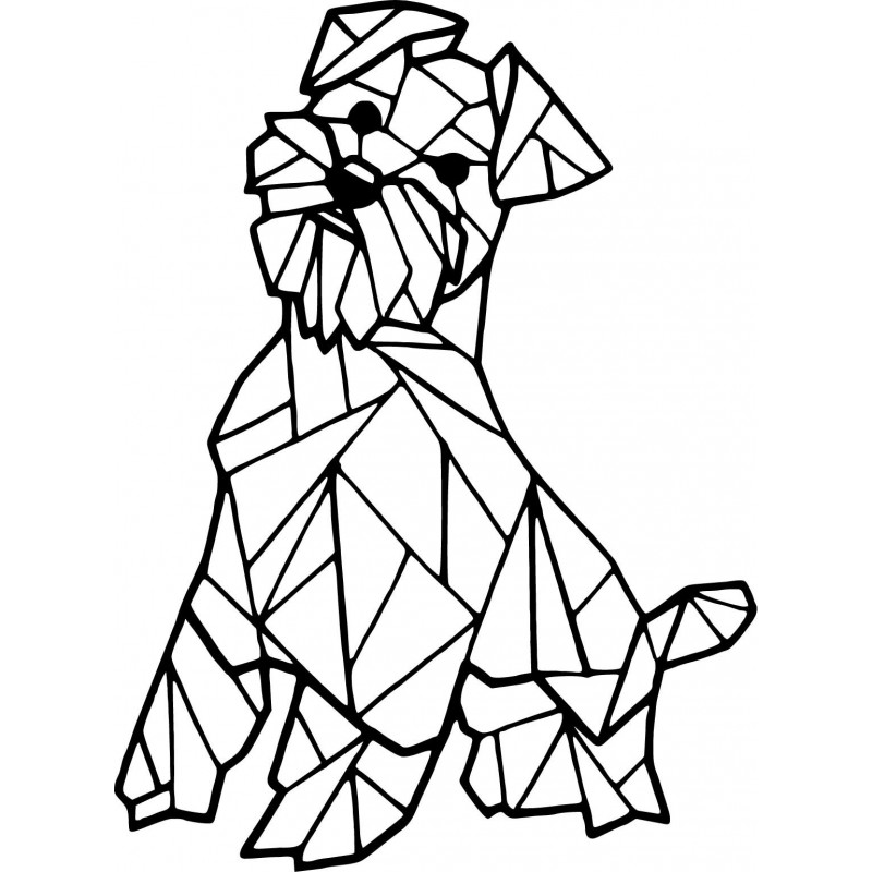 Styles Dřevěný obraz na stěnu pes Hafinka PR0228 černá