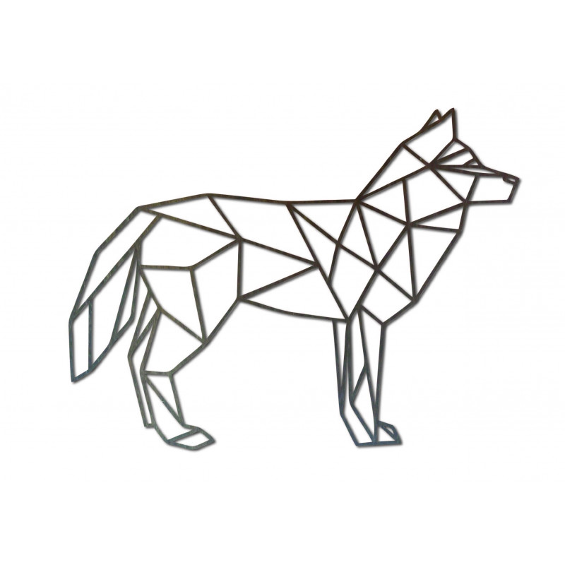 STYLESA vyřezávaný obraz na zeď z překližku vlk PR0231 černý