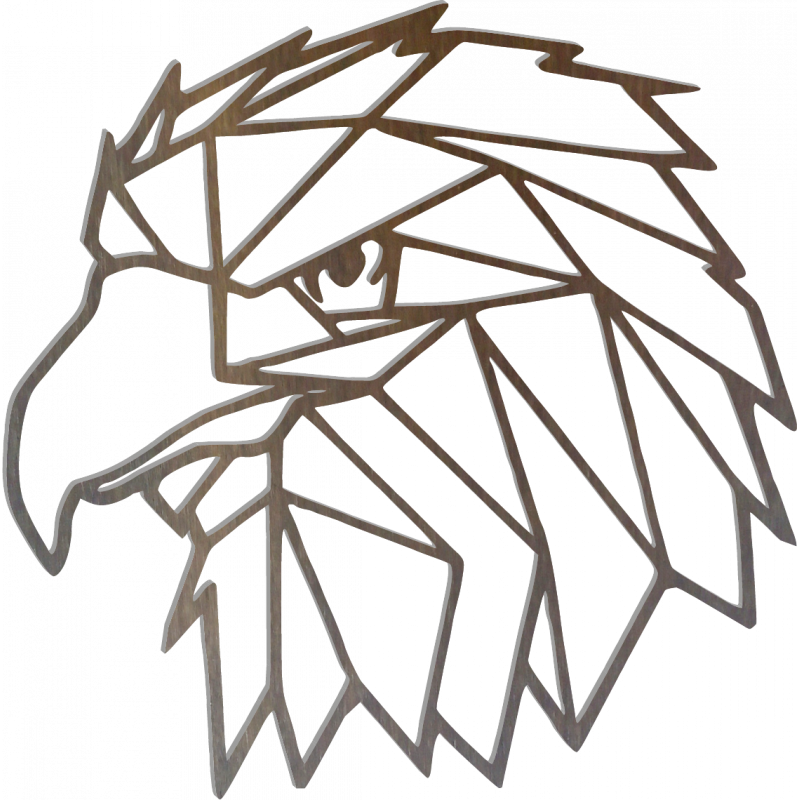 STYLESA Vyřezávaný obraz na zeď geometrické tvary orel PR0234 černý