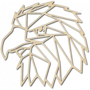 STYLESA Vyřezávaný obraz na zeď geometrické tvary orel PR0234 černý 2