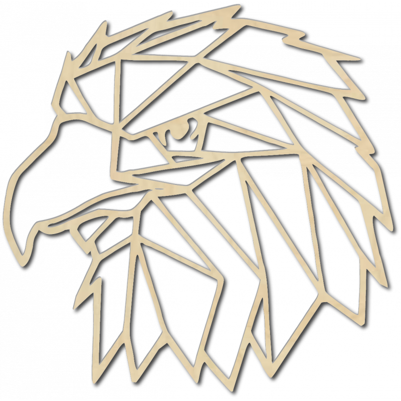 STYLESA Vyřezávaný obraz na zeď geometrické tvary orel PR0234 černý