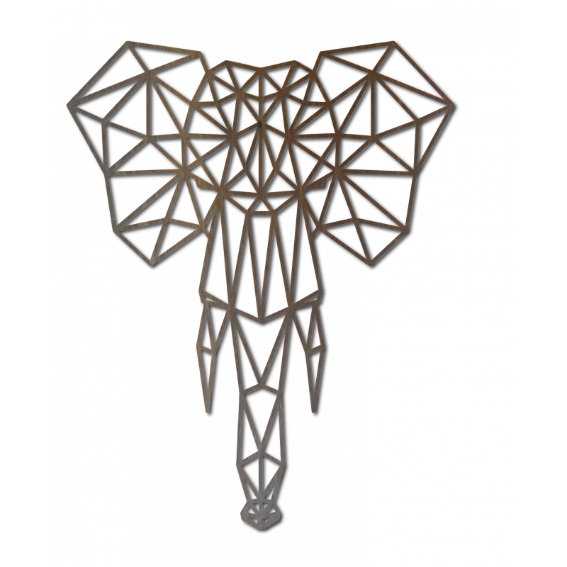 Styles Dřevěný obraz na stěnu z překližky slon PR0238 černý