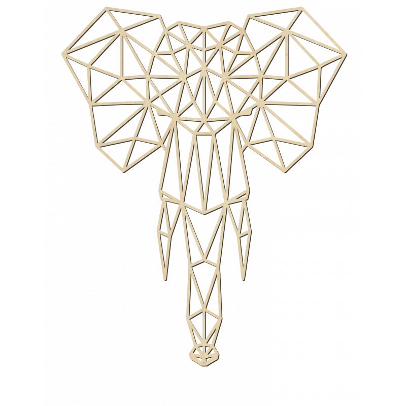 Styles Dřevěný obraz na stěnu z překližky slon PR0238 černý