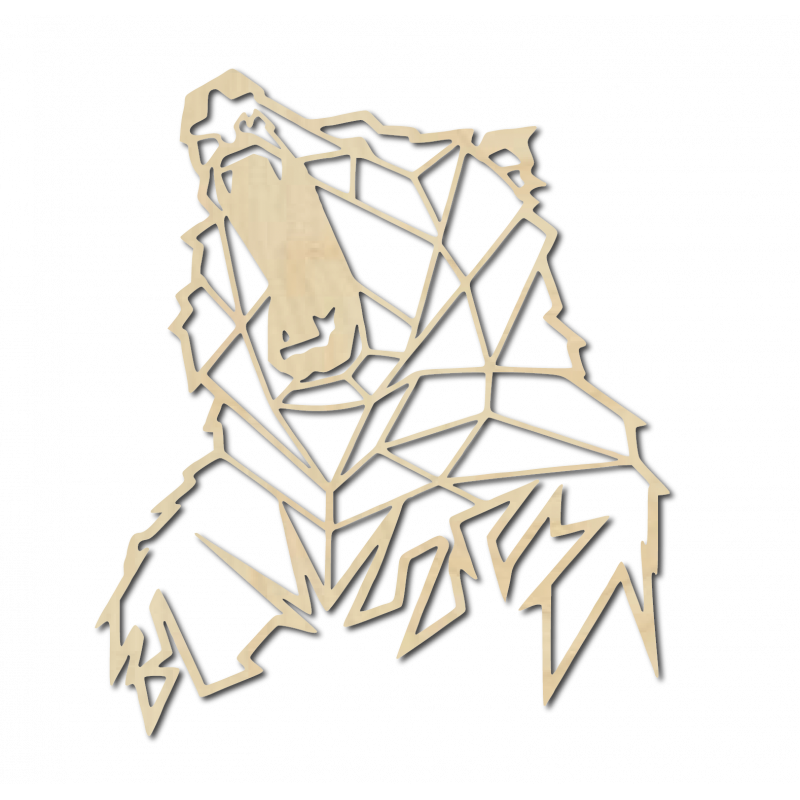 Styles Vyřezávaný obraz na stěnu ze dřeva medvěd PR0243 hnědý