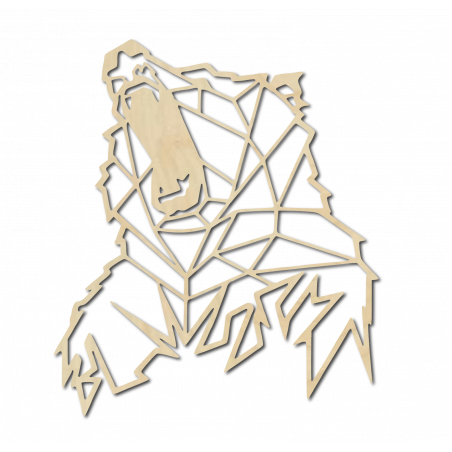 Styles Vyřezávaný obraz na stěnu ze dřeva medvěd PR0243 hnědý