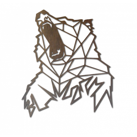 Styles Vyřezávaný obraz na stěnu ze dřeva medvěd PR0243 hnědý