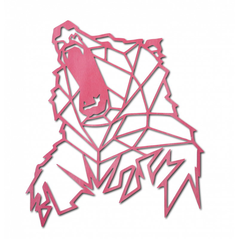 Styles Vyřezávaný obraz na stěnu ze dřeva medvěd PR0243 hnědý