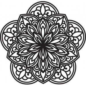 Květ Vyřezávaná mandala dřevěný obraz na zeď z překližky 2