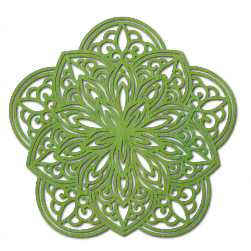 Květ Vyřezávaná mandala dřevěný obraz na zeď z překližky