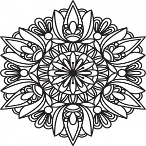 Vyřezávaná mandala dřevěný obraz na zeď z překližky rose 2