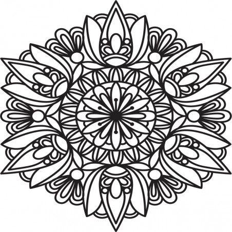 Vyřezávaný květ mandala dřevěný obraz na stěnu z překližky rose