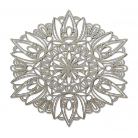 Vyřezávaný květ mandala dřevěný obraz na stěnu z překližky rose