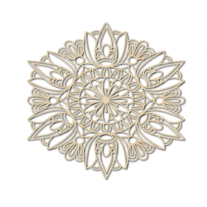 Vyřezávaná mandala dřevěný obraz na zeď z překližky rose