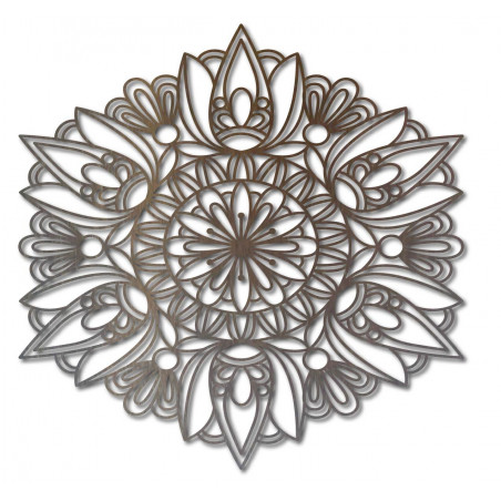 Vyřezávaný květ mandala dřevěný obraz na stěnu z překližky rose