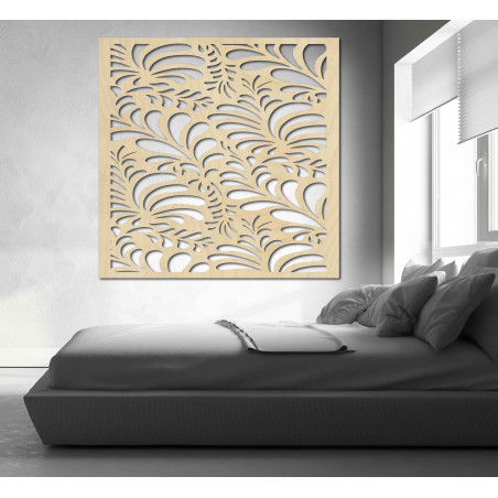 Vyřezávaný dřevěný překližkový obraz na zeď květina LUPENE Vyřezávaný dřevěný překližkový obraz na zeď květina LUPENE