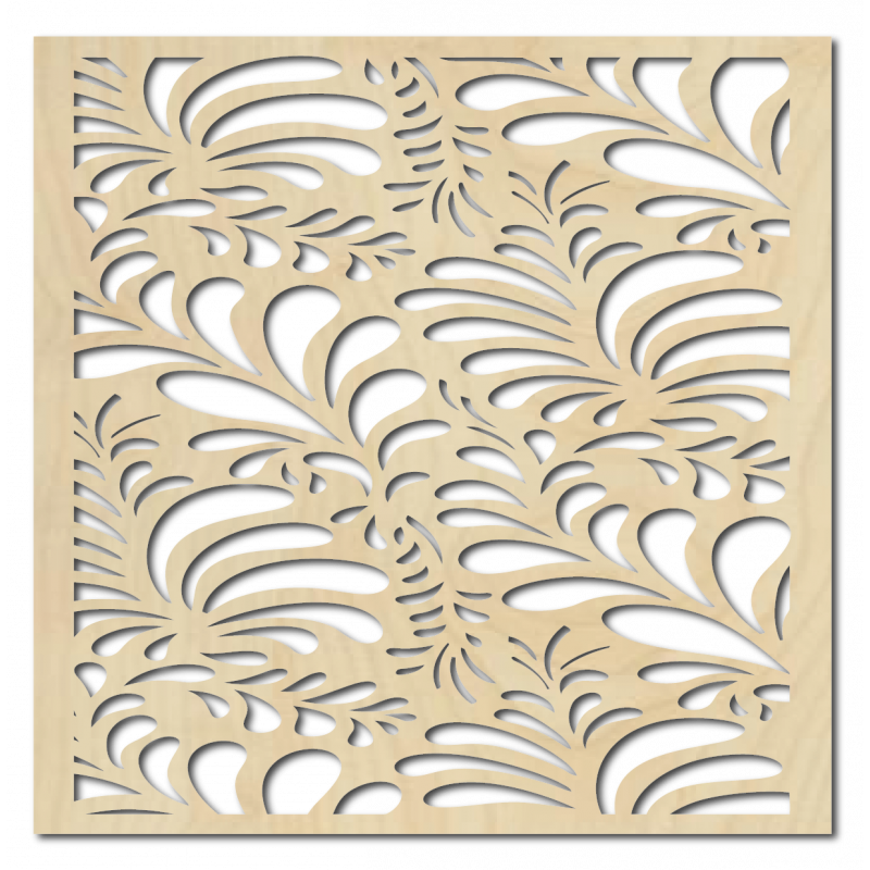 Vyřezávaný dřevěný překližkový obraz na zeď květina LUPENE