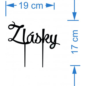 Plastový zápich - ozdoba na dort "Z lásky" - Rozměr 190 x... 2