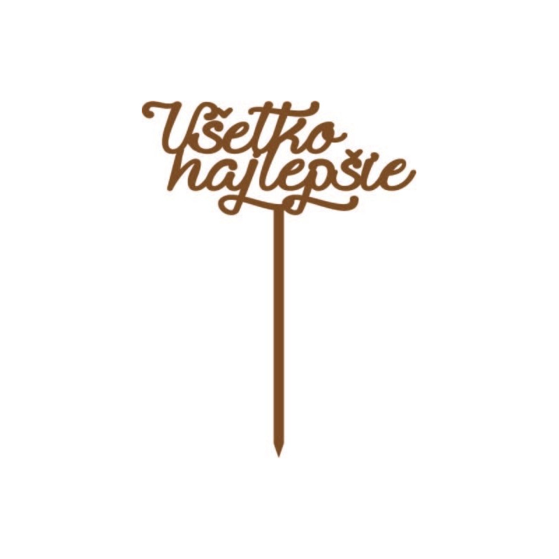 Plastový zápich na dort všechno nejlepší Rozměr 138 x 180 mm