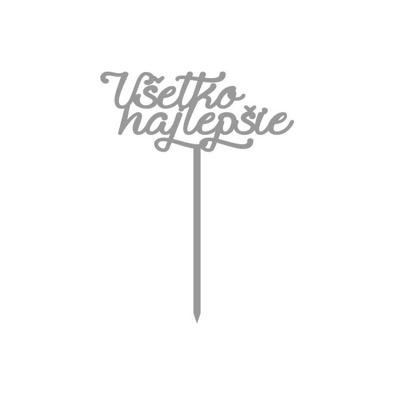 Plastový zápich na dort všechno nejlepší Rozměr 138 x 180 mm