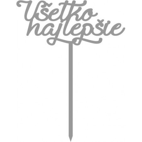 Plastový zápich na dort všechno nejlepší Rozměr 138 x 180 mm