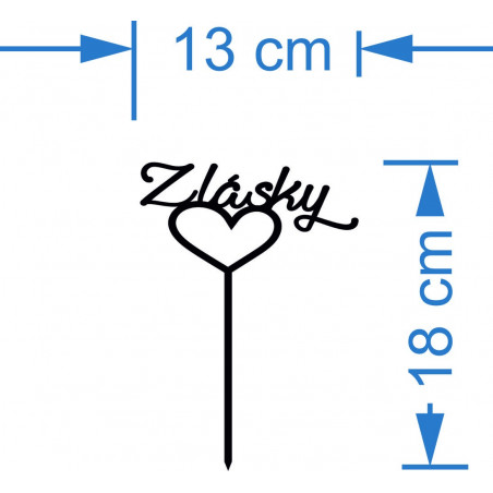Plastový milostný topper na dort Rozměr 130 x 180 mm