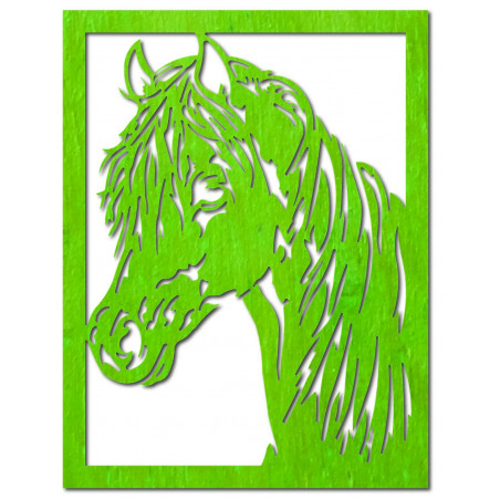 Vyřezávaný dřevěný překližkový obrázek hlavy koně na zeď