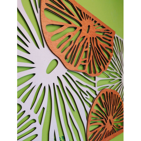 Elegantní dřevěná dekorace na zeď s květinovým vzorem - GENIUS