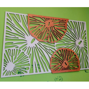 Elegantní dřevěná dekorace na zeď s květinovým vzorem -... 2