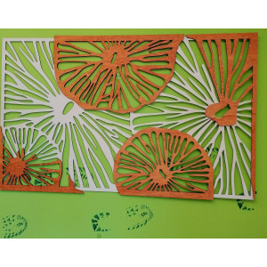 Vyřezávaný obraz na stěnu z dřevěné překližky orange 3D... 2