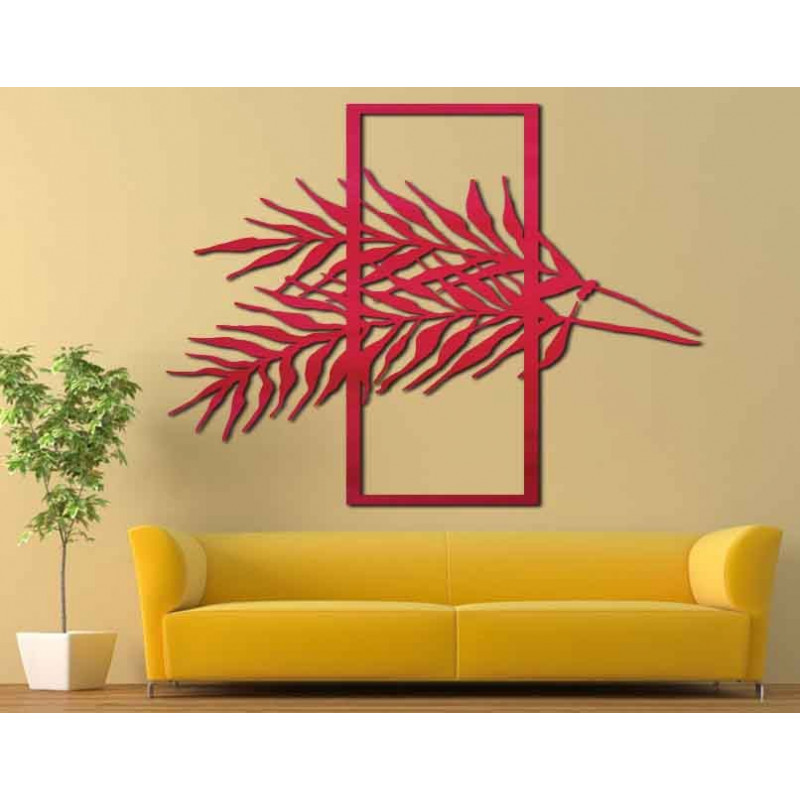 Zajímavý obraz na stěně z dřevěné překližky palmových listů