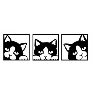 Obraz na stěnu kočky z barevné dřevěné překližky 2